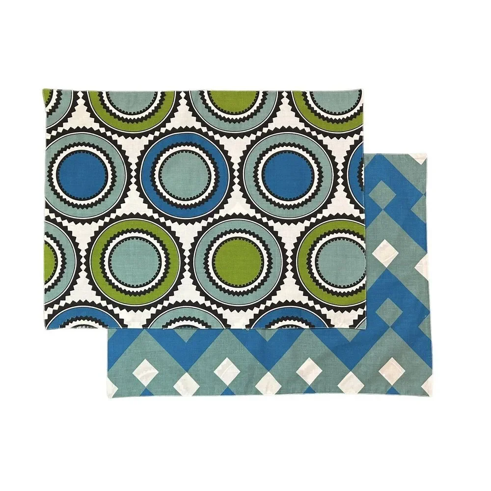 NEW Crate & Barrel Sukicheema Palace Reversible Placemats (2)